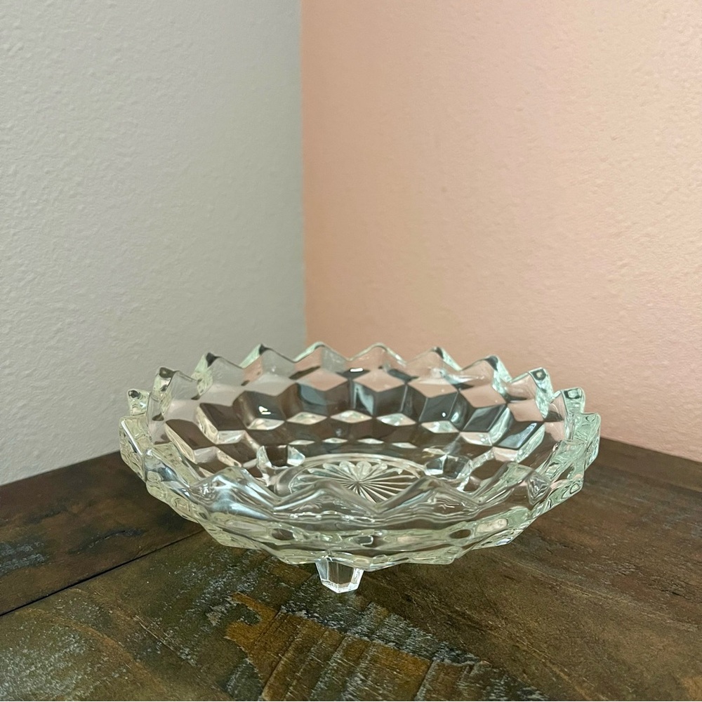 Vintage Fostoria Glass American 3-Footed 6 1/4” Candy Dish/Bowl